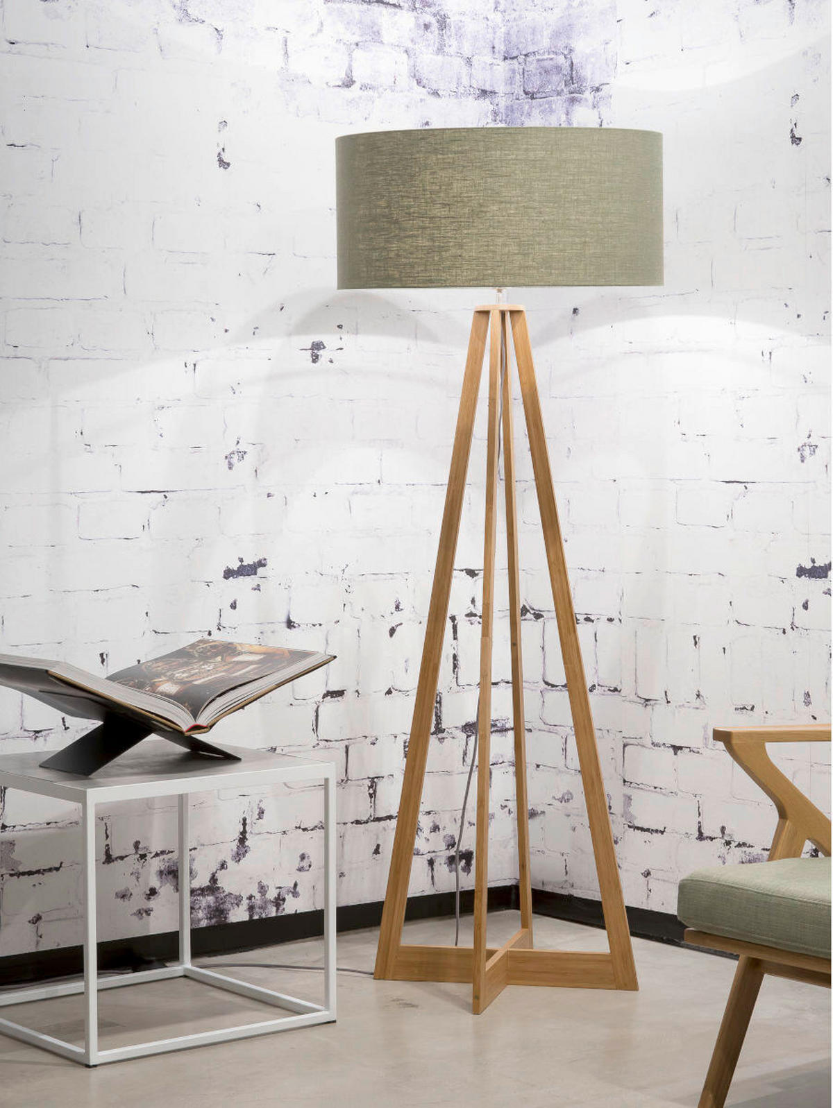 STEHLEUCHTE 60/158 cm    - Naturfarben/Grün, Trend (60/158cm) - Good & Mojo