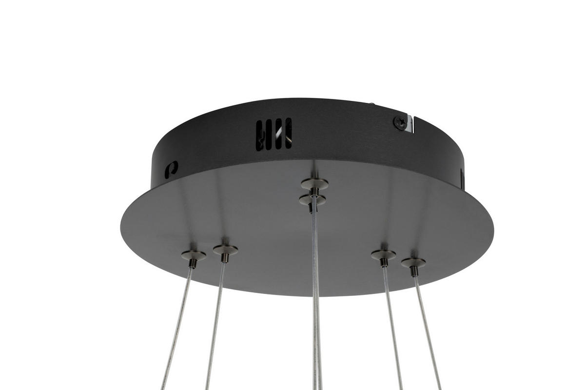 LED-HÄNGELEUCHTE Elora 62/150 cm  - Schwarz, Design, Glas/Metall (62/150cm) - Novel