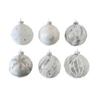 VIANOČNÁ GUĽA   - číra/biela, Lifestyle, kov/plast (8cm) - X-Mas