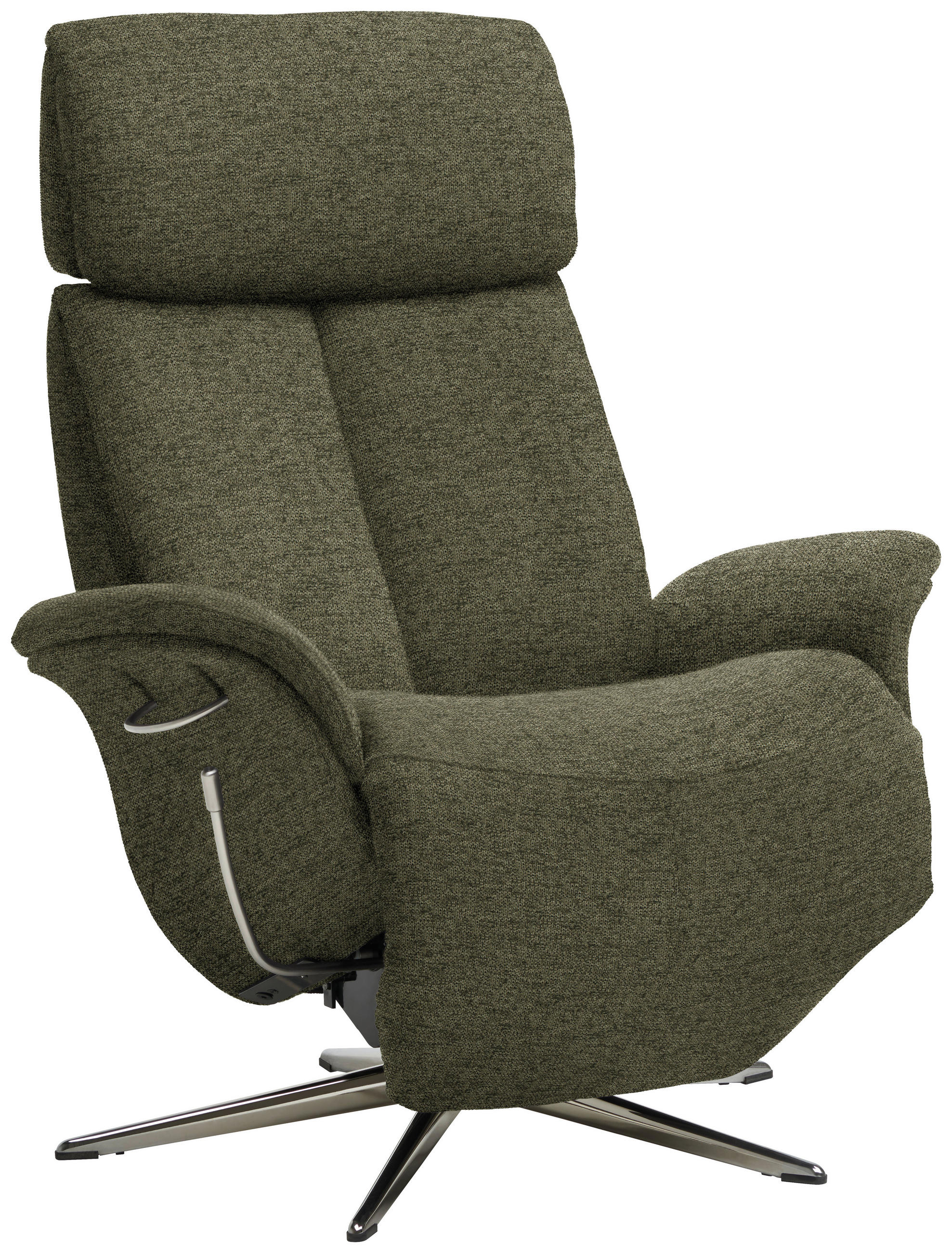 RELAXSESSEL in Textil Grün  - Chromfarben/Grün, Design, Textil/Metall (78/102-111/84cm) - Welnova