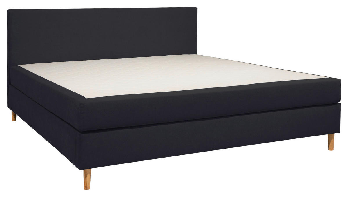 BOXBETT 180/200 cm,  in Anthrazit, Matratze, H2 = mittel  - Anthrazit, KONVENTIONELL, Holz/Textil (180/200cm) - Boxxx