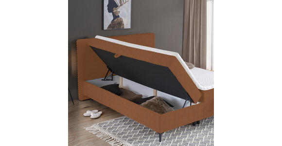 BOXBETT 140/200 cm in Rostfarben - Rostfarben/Schwarz, Design, Holz/Holzwerkstoff (140/200cm) - Xora
