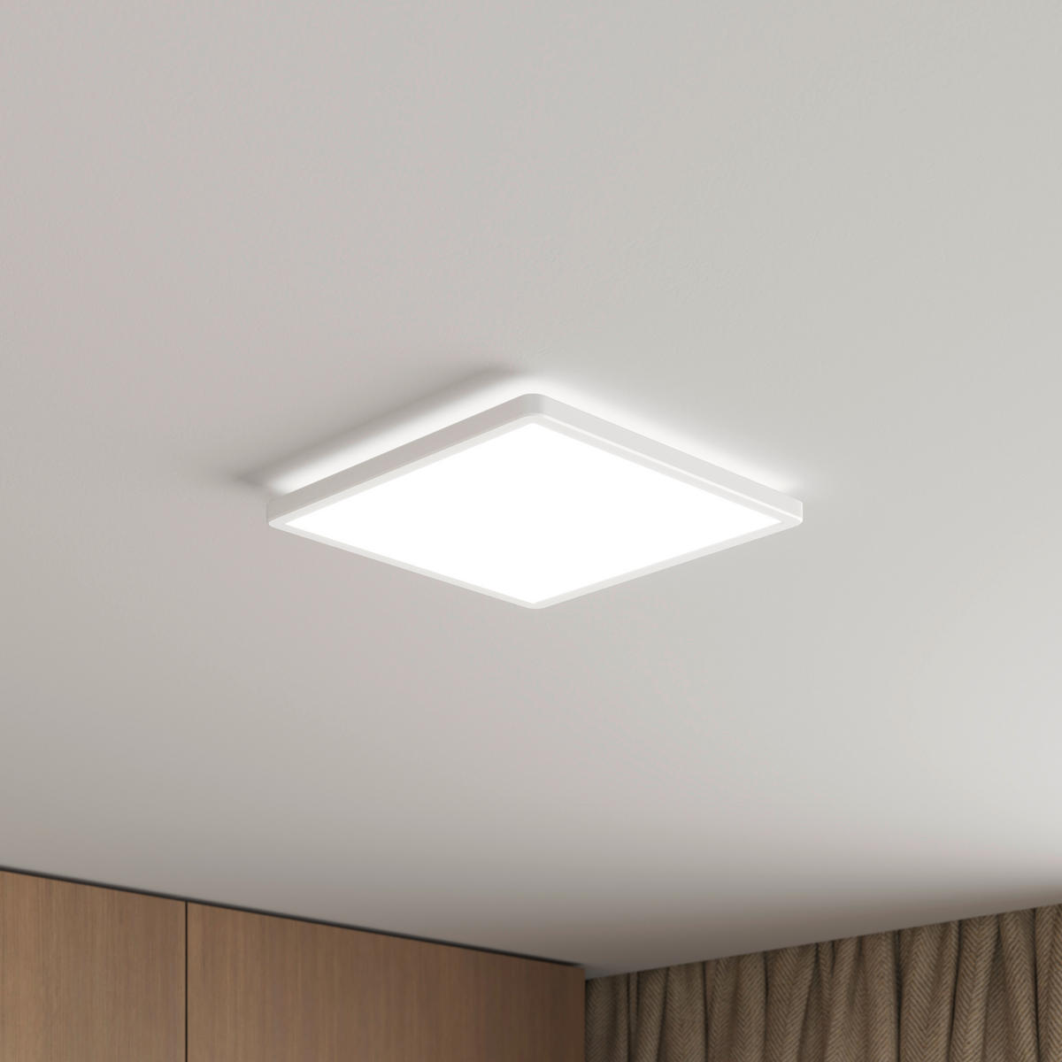 LED-DECKENLEUCHTE Giga 29,3/29,3/2,8 cm   - Weiß, Basics, Kunststoff (29,3/29,3/2,8cm) - Novel