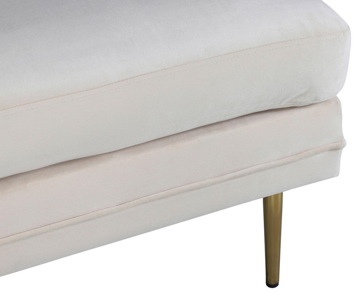 HOCKER in Metall, Textil, Kunststoff Goldfarben, Beige  - Beige/Goldfarben, Design, Kunststoff/Textil (90/49/70cm) - Livetastic
