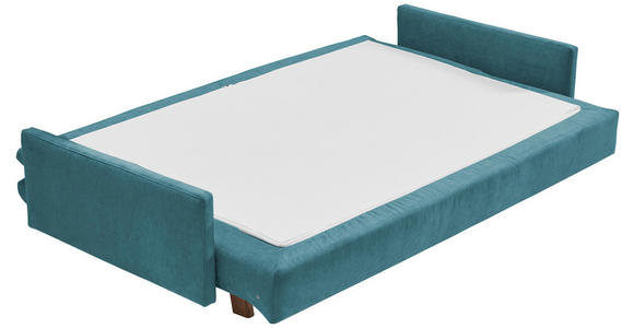 SCHLAFSOFA Flachgewebe Petrol - Eichefarben/Petrol, KONVENTIONELL, Holz/Textil (220/85/98cm) - Carryhome