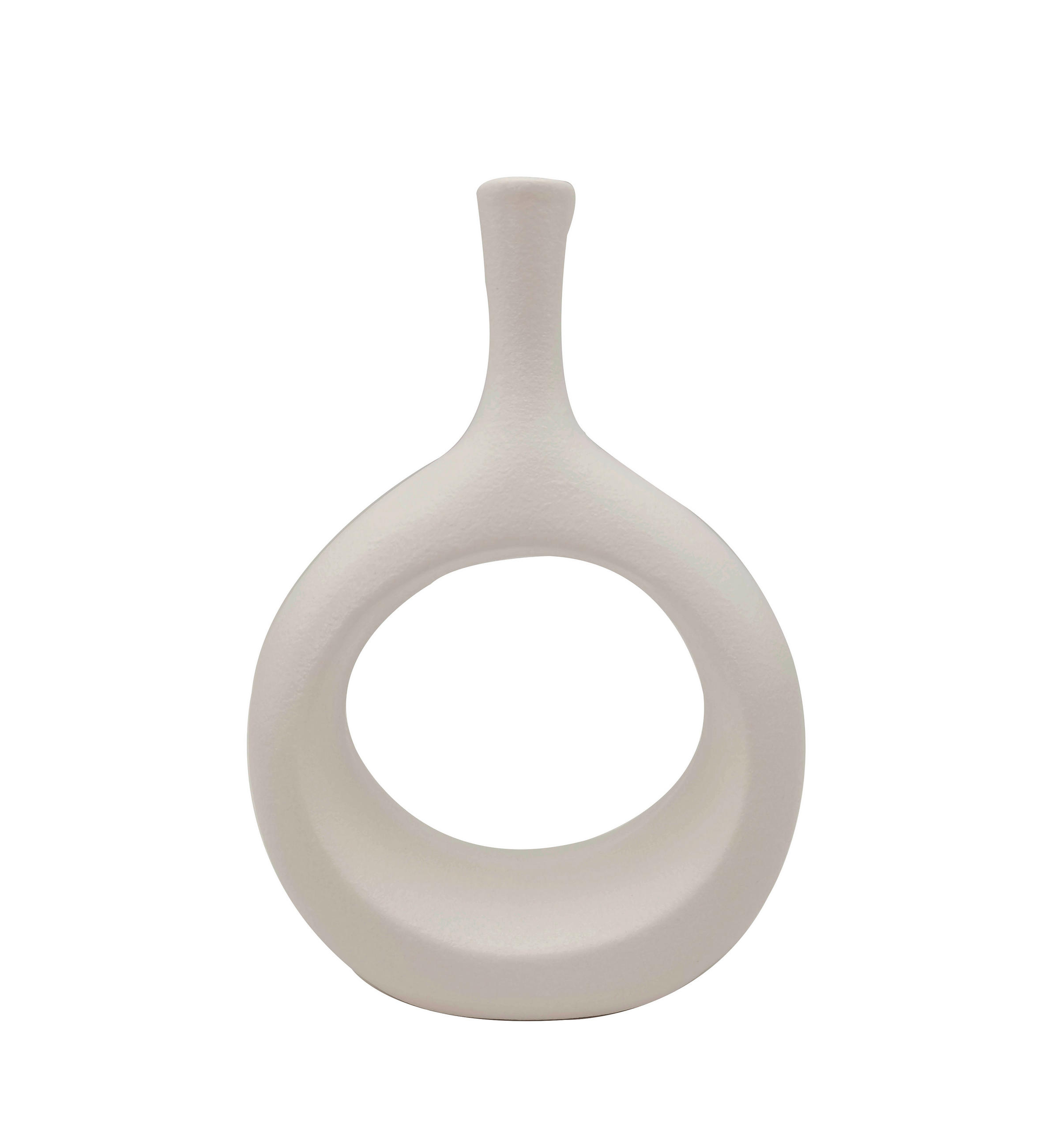 VÁZA, keramika, 23 cm - biela, Design, keramika (16,2/23,5/6,5cm) - Ambia Home