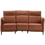 TRAPEZSOFA  in Echtleder Cognac  - Cognac/Schwarz, KONVENTIONELL, Leder/Metall (221/103/95cm) - Dieter Knoll