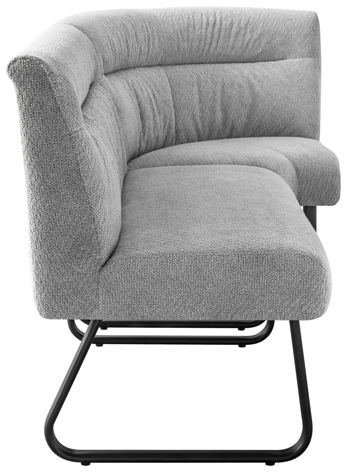 SITZBANK 160/86/61 cm Mikrofaser Grau  - Schwarz/Grau, Design, Textil/Metall (160/86/61cm) - Stylife