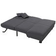 SCHLAFSOFA mit Relaxfunktion mit Typenauswahl, Fußauswahl, Stoffauswahl, Liegefunktion Flachgewebe Dunkelgrau - Dunkelgrau/Schwarz, Design, Textil/Metall (160/85/100cm) - Carryhome