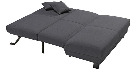SCHLAFSOFA mit Relaxfunktion mit Typenauswahl, Fußauswahl, Stoffauswahl, Liegefunktion Flachgewebe Dunkelgrau - Dunkelgrau/Schwarz, Design, Textil/Metall (160/85/100cm) - Carryhome