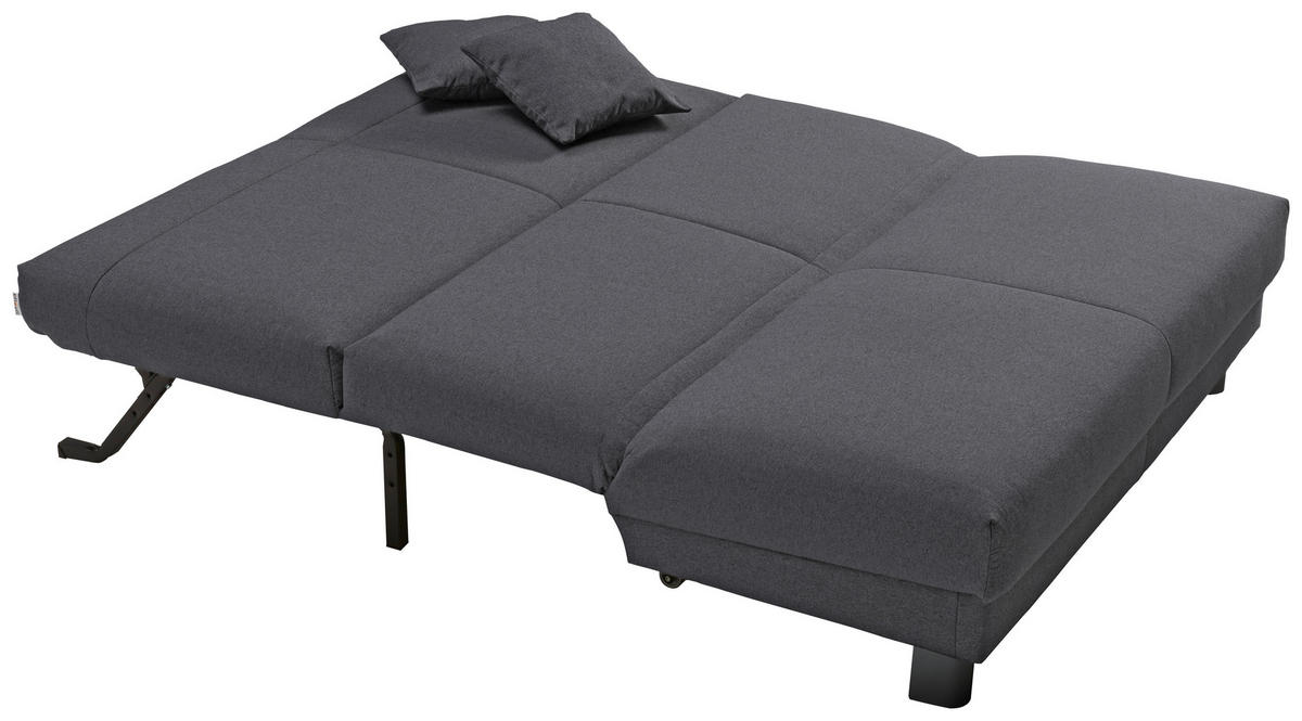 SCHLAFSOFA mit Relaxfunktion Flachgewebe Dunkelgrau  - Dunkelgrau/Schwarz, Design, Textil/Metall (160/85/100cm) - Carryhome
