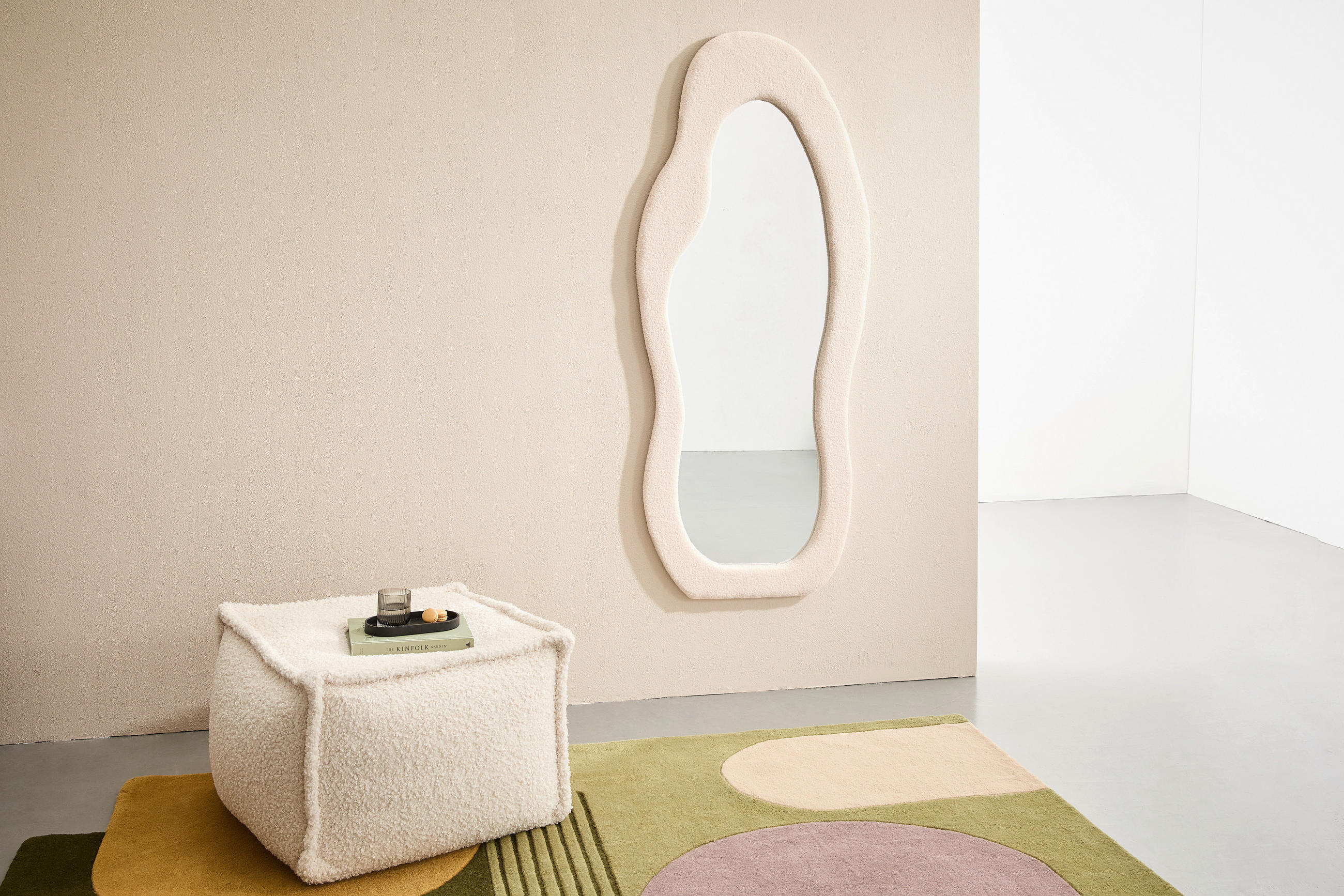 WANDSPIEGEL 72/170/3,5 cm    in Freiform  - Creme, Design, Glas/Holzwerkstoff (72/170/3,5cm) - MID.YOU