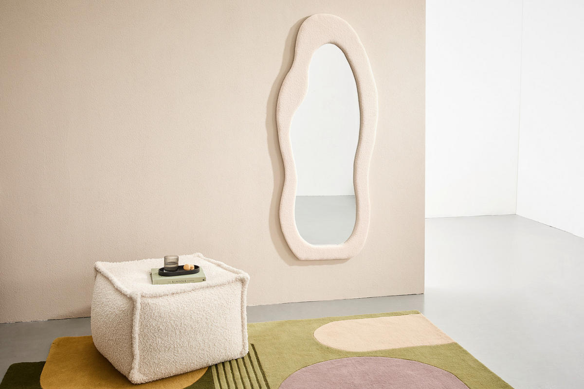 WANDSPIEGEL 72/170/3,5 cm    in Freiform  - Creme, Design, Glas/Holzwerkstoff (72/170/3,5cm) - MID.YOU