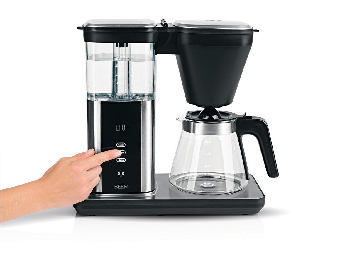 FILTERKAFFEEMASCHINE  - Edelstahlfarben/Schwarz, Trend, Glas/Kunststoff (40/21/40cm) - Beem