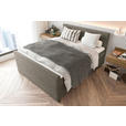 BOXSPRINGBETT 180/200 cm  in Graubraun  - Graubraun/Schwarz, KONVENTIONELL, Textil/Metall (180/200cm) - Carryhome