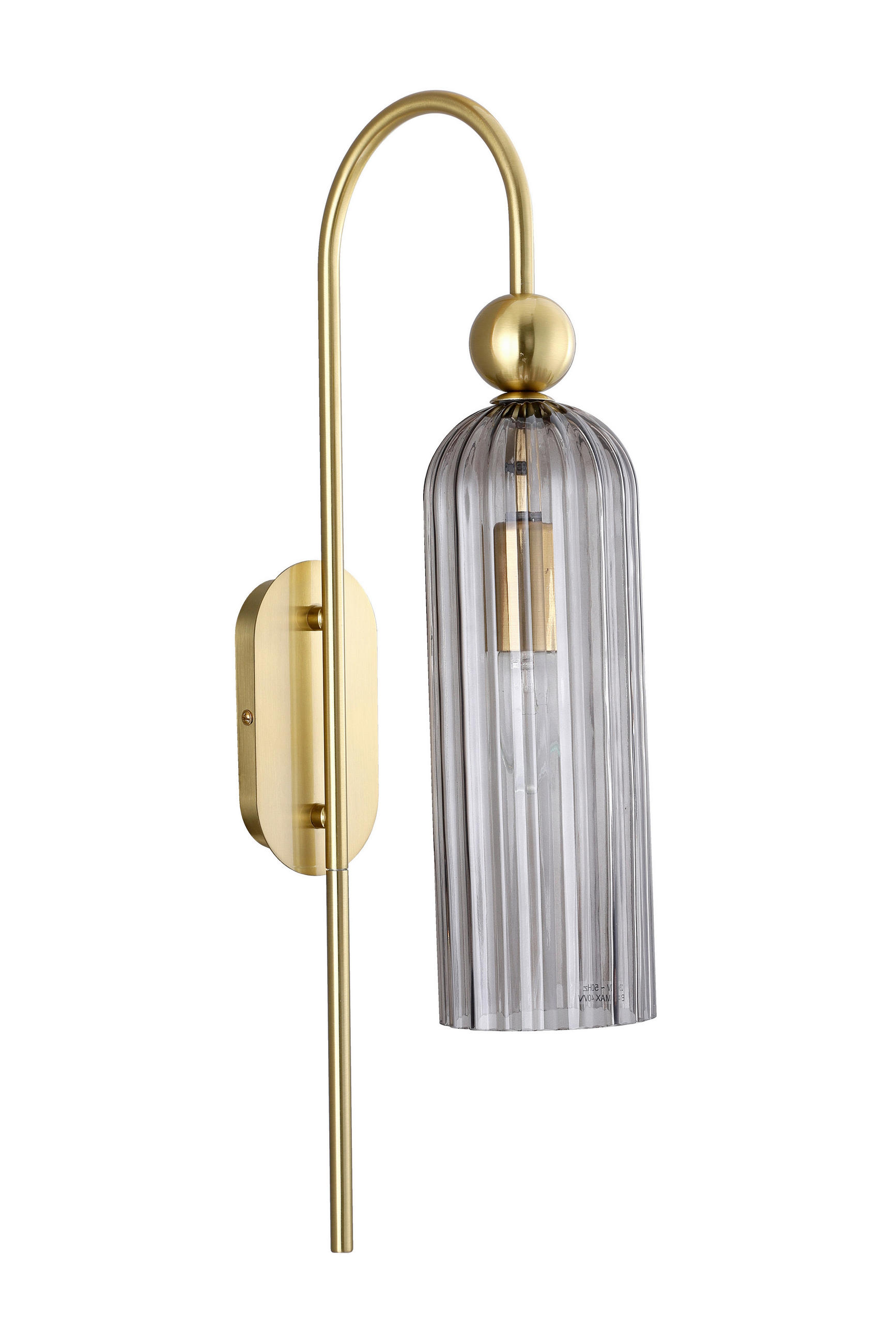 WANDLEUCHTE Piega 23.5/10/56.5 cm  - Hellgrau, Basics, Glas (23.5/10/56.5cm)