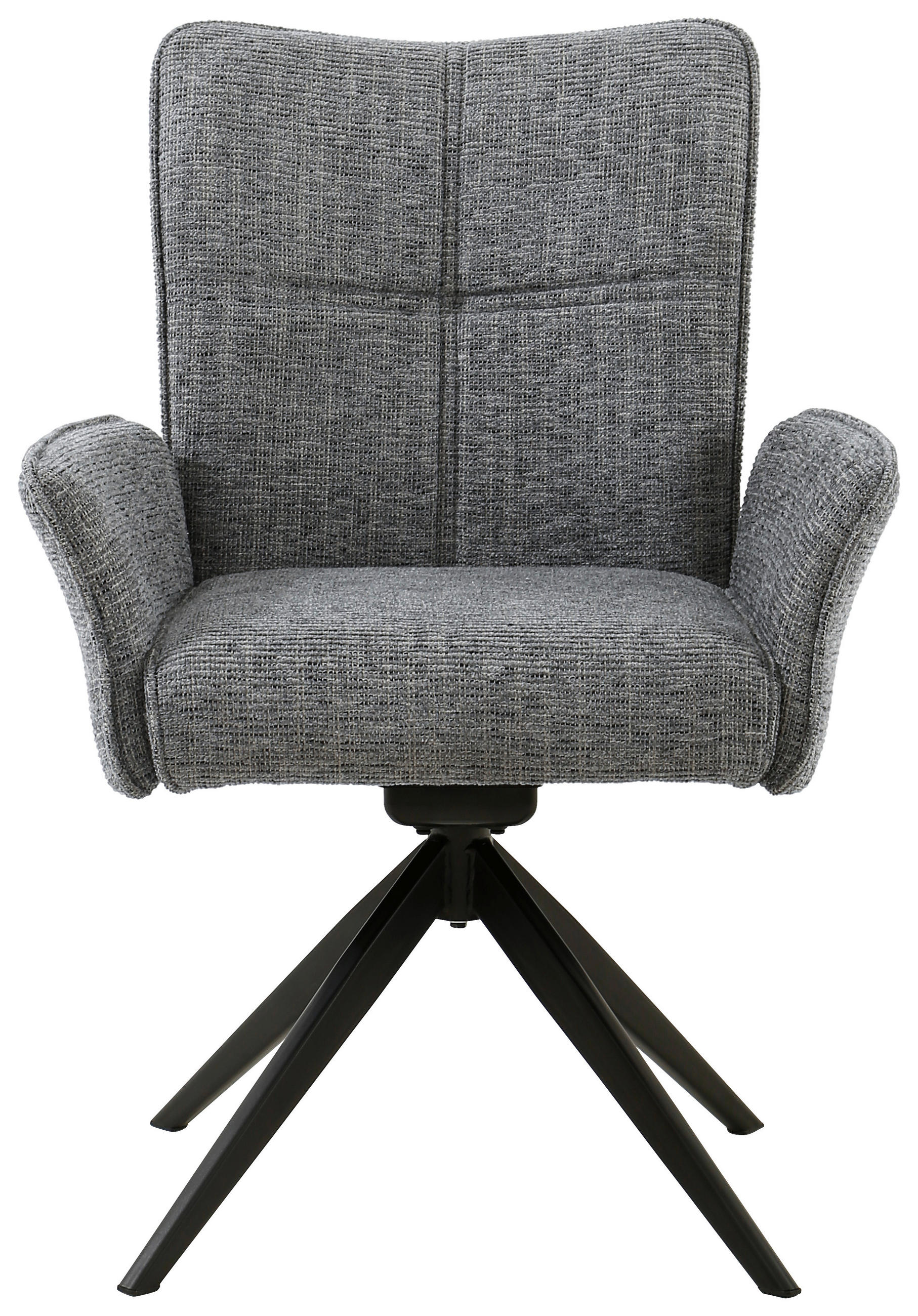 ARMLEHNSTUHL  in Eisen Webstoff  - Schwarz/Grau, Design, Textil/Metall (66/90,5/66cm) - Carryhome