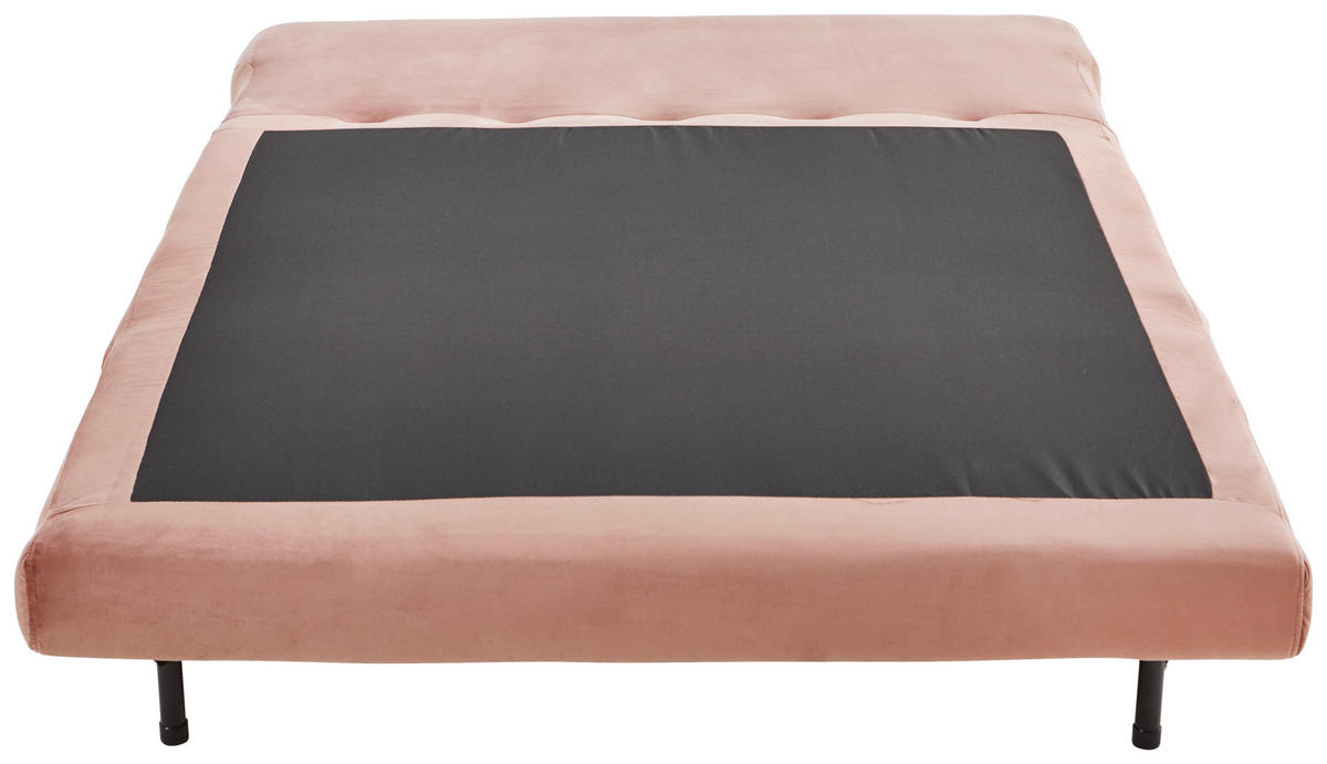 SCHLAFSOFA Samt Altrosa  - Altrosa/Naturfarben, Design, Holz/Kunststoff (132/82/91cm) - Livetastic