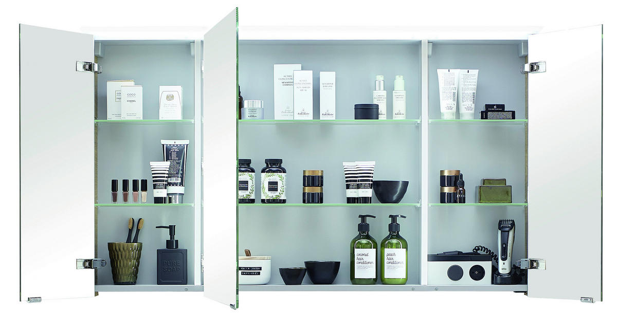 SPIEGELSCHRANK 120,4/70/17 cm  - Eichefarben, KONVENTIONELL, Glas/Holzwerkstoff (120,4/70/17cm) - Sadena