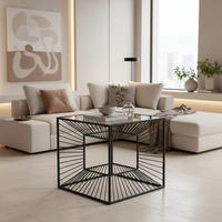 COUCHTISCH ESG 40/40/40 cm quadratisch Schwarz  - Schwarz, Trend, Glas/Metall (40/40/40cm) - Xora