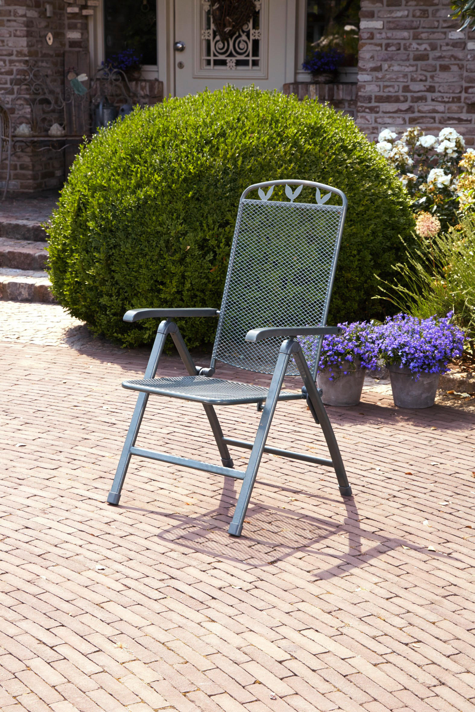 GARTENSTUHL Metall Grau  - Grau, Basics, Metall (58/108/64cm) - Gardenson