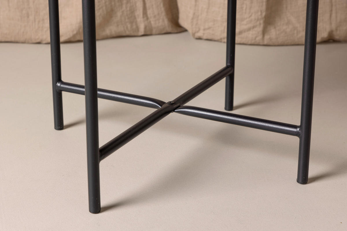 STUHL-SET  in Stahl Samt Metall, Textil  - Schwarz, Design, Textil/Metall (50/89/60cm) - Livetastic