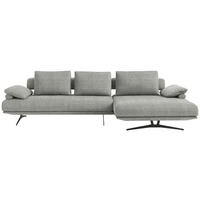 ECKSOFA Chenille Hellgrau  - Hellgrau/Schwarz, Design, Textil/Metall (334/168cm) - Dieter Knoll