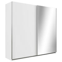 SCHWEBETÜRENSCHRANK  in Weiß  - Alufarben/Weiß, KONVENTIONELL, Glas/Holzwerkstoff (226/210/61cm) - home24