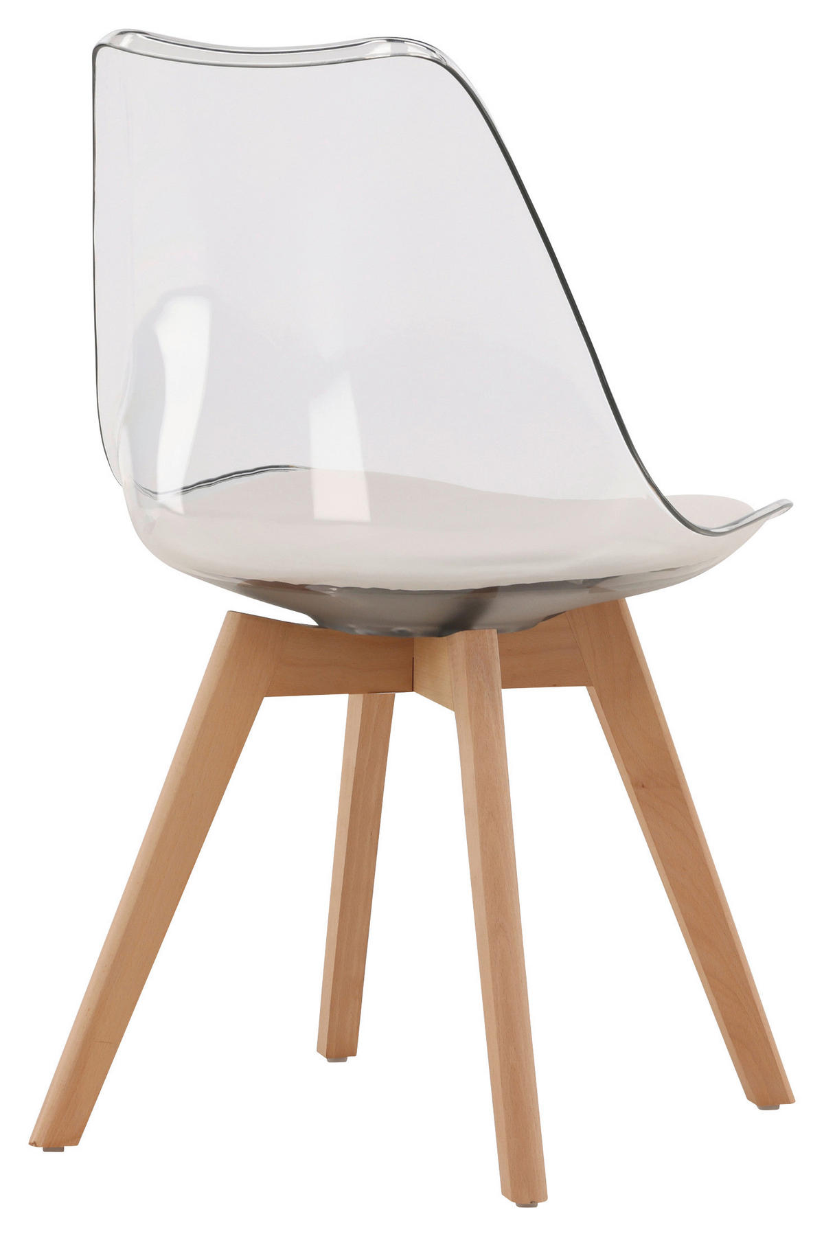 STOLSET 2 styck läderimitation (vegan)  - vit/björkfärgad, Design, trä/textil (49/85/50cm) - Livetastic