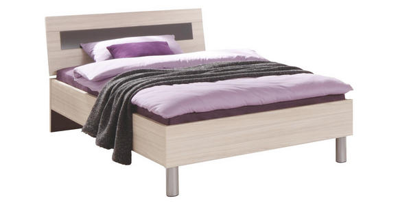 FUTONBETT 120/200 cm in Anthrazit, Akaziefarben - Anthrazit/Alufarben, Design, Glas/Holzwerkstoff (120/200cm) - Cantus