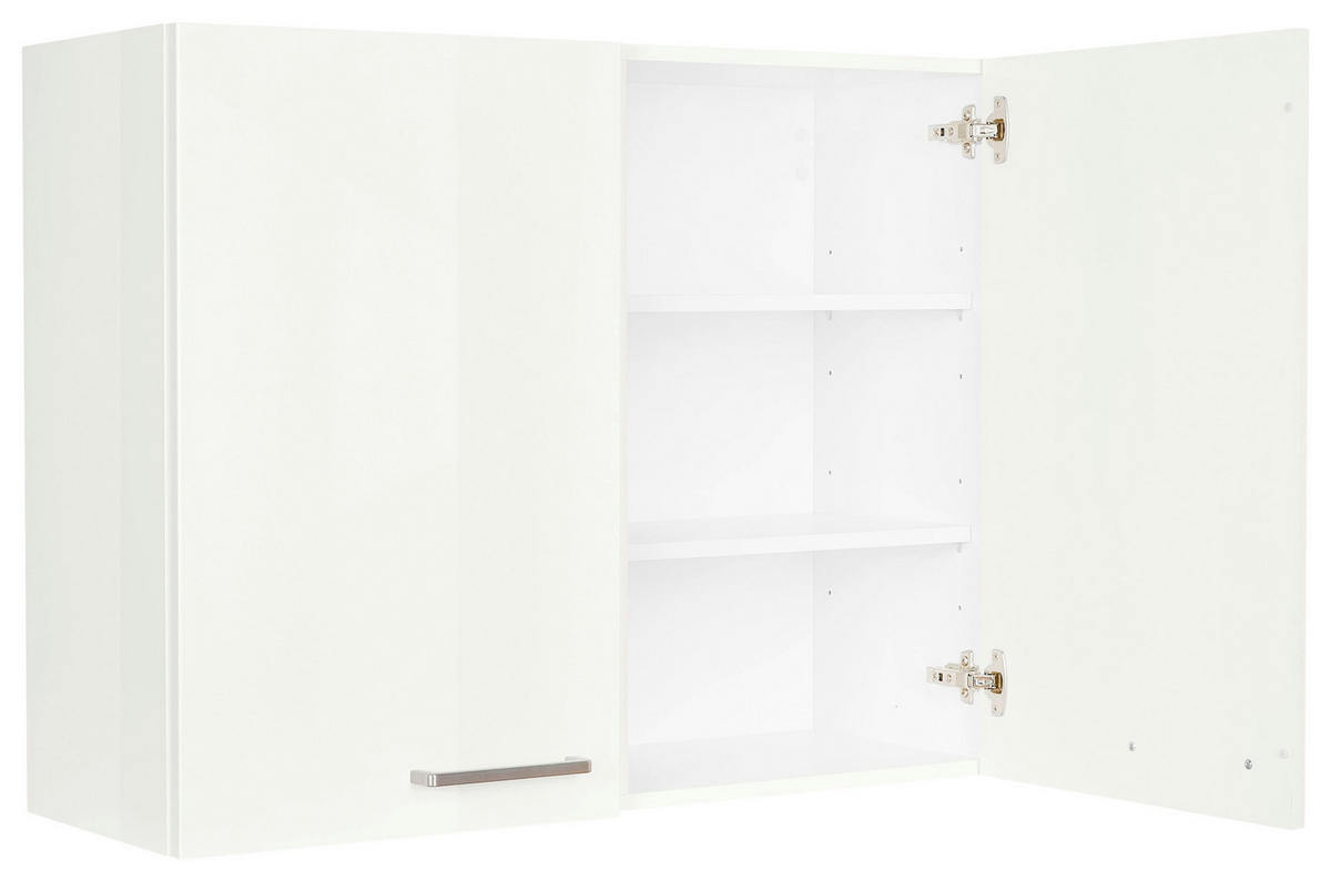 KÜCHENOBERSCHRANK 90/72/35 cm  in Weiß Hochglanz  - Edelstahlfarben/Weiß Hochglanz, MODERN, Holzwerkstoff (90/72/35cm) - Nobilia