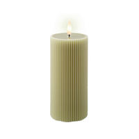 DEKO. SVIJEĆA S LED ŽARULJOM  zelena  - zelena, Basics, plastika/prirodni materijali (7/18cm) - Ambia Home