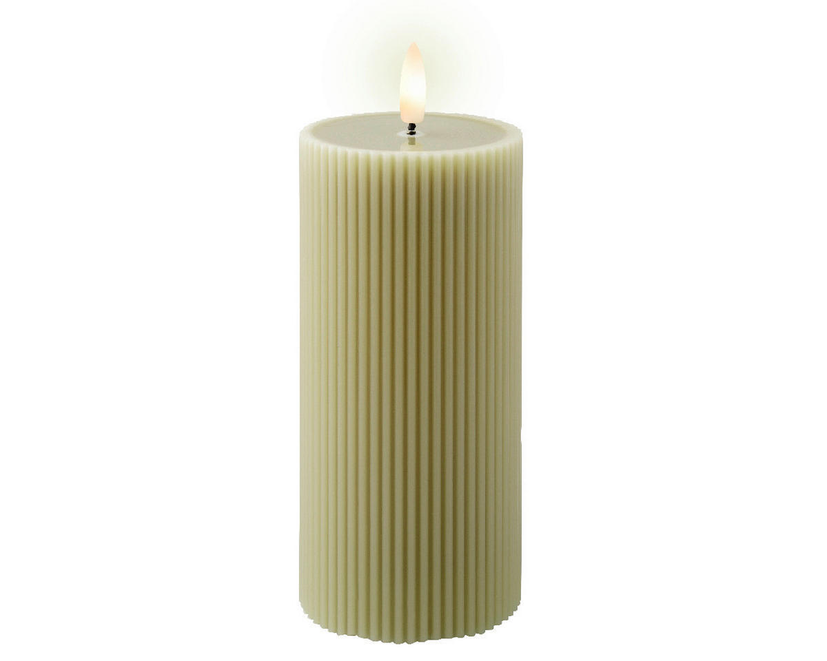 DEKO. SVIJEĆA S LED ŽARULJOM  zelena  - zelena, Basics, plastika/prirodni materijali (7/18cm) - Ambia Home