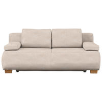 BOXSPRINGSOFA in Flachgewebe Sandfarben  - Sandfarben/Naturfarben, Modern, Holz (205/93/108cm) - Venda