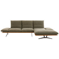 ECKSOFA in Flachgewebe Grün  314/159 cm  - Schwarz/Grün, Design, Holz/Textil (314/159cm) - Dieter Knoll