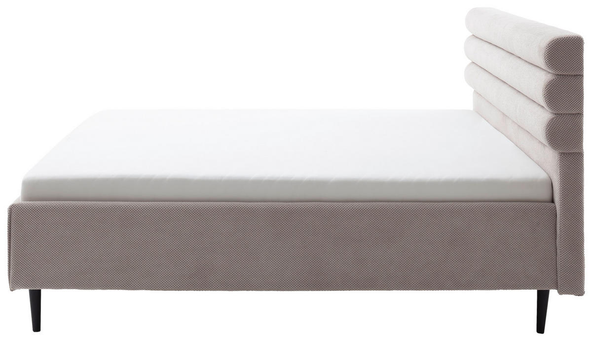 ČALÚNENÁ POSTEĽ, 180/200 cm, béžová - čierna/béžová, Modern, kov/kompozitné drevo (180/200cm) - MID.YOU