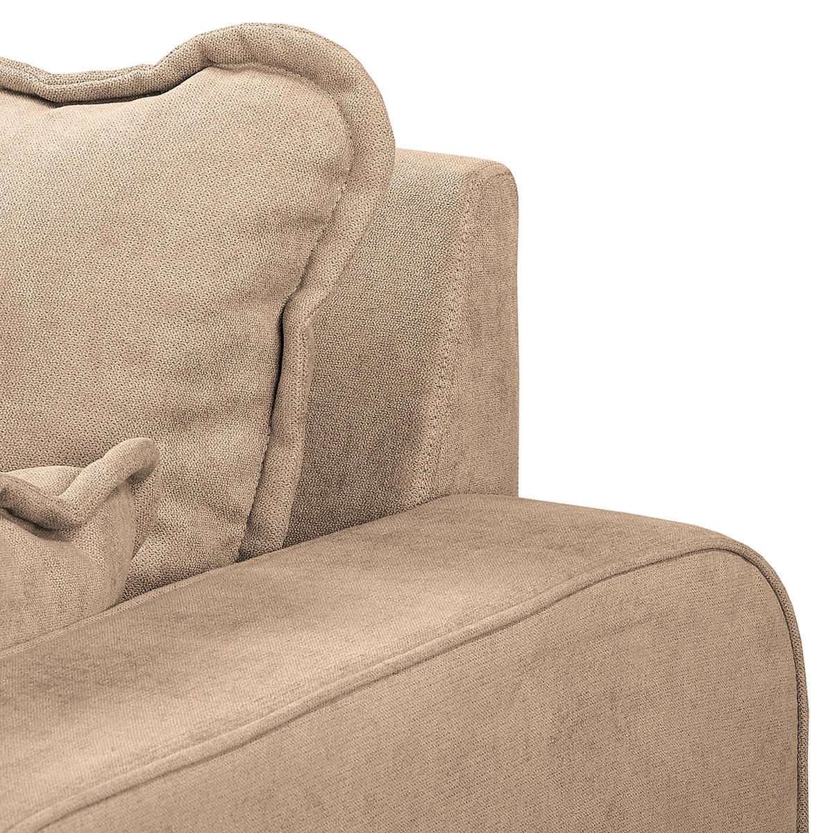 3-SITZER-SOFA Mikrofaser Beige  - Wengefarben/Beige, Design, Holz/Textil (193/86/87cm) - Livetastic