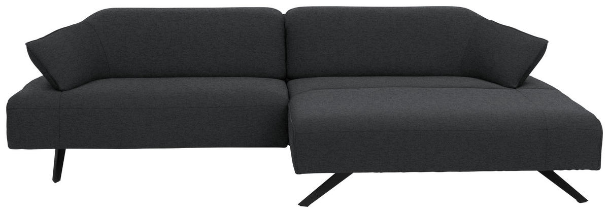 ECKSOFA in Struktur Grau  276/165 cm  - Anthrazit/Grau, Design, Textil/Metall (276/165cm) - Himolla