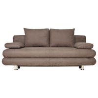 SCHLAFSOFA  mit Stoffauswahl, Rücken echt Mikrofaser Braun  - Chromfarben/Braun, Design, Kunststoff/Textil (196/74/90cm) - Carryhome