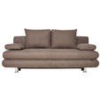 SCHLAFSOFA  in Mikrofaser Braun  - Chromfarben/Braun, Design, Kunststoff/Textil (196/74/90cm) - Carryhome