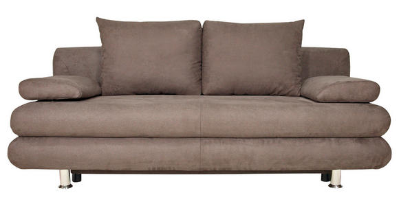 SCHLAFSOFA  in Mikrofaser Braun  - Chromfarben/Braun, Design, Kunststoff/Textil (196/74/90cm) - Carryhome