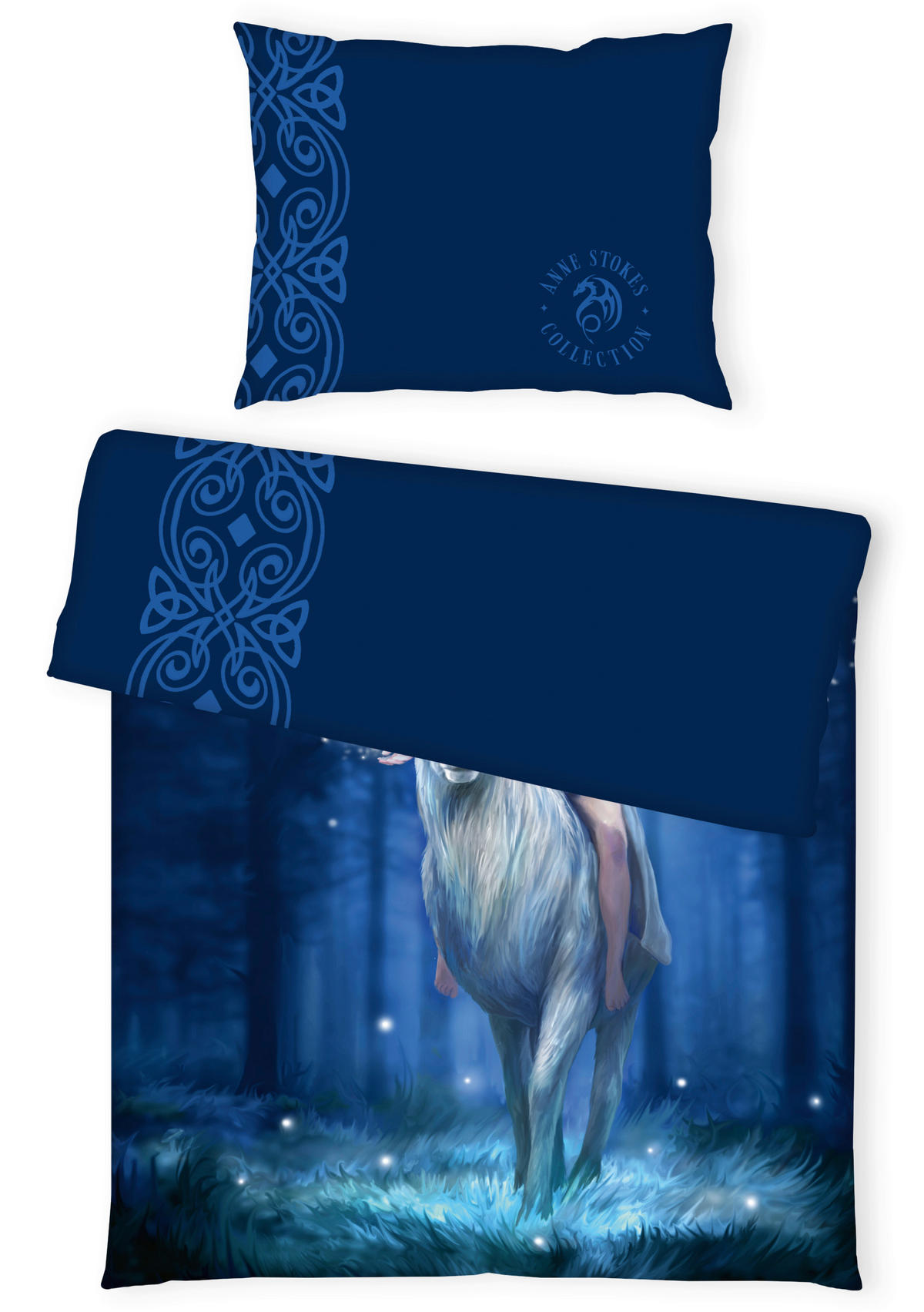 JUGENDBETTWÄSCHE 140/200 cm  - Weiß/Dunkelblau, KONVENTIONELL, Textil (140/200cm)