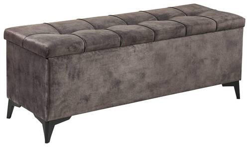 BETTBANK 139/58/50 cm   - Dunkelbraun/Schwarz, Konventionell, Kunststoff/Textil (139/58/50cm) - Modante