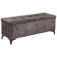 BETTBANK 139/58/50 cm   - Dunkelbraun/Schwarz, Konventionell, Kunststoff/Textil (139/58/50cm) - Modante