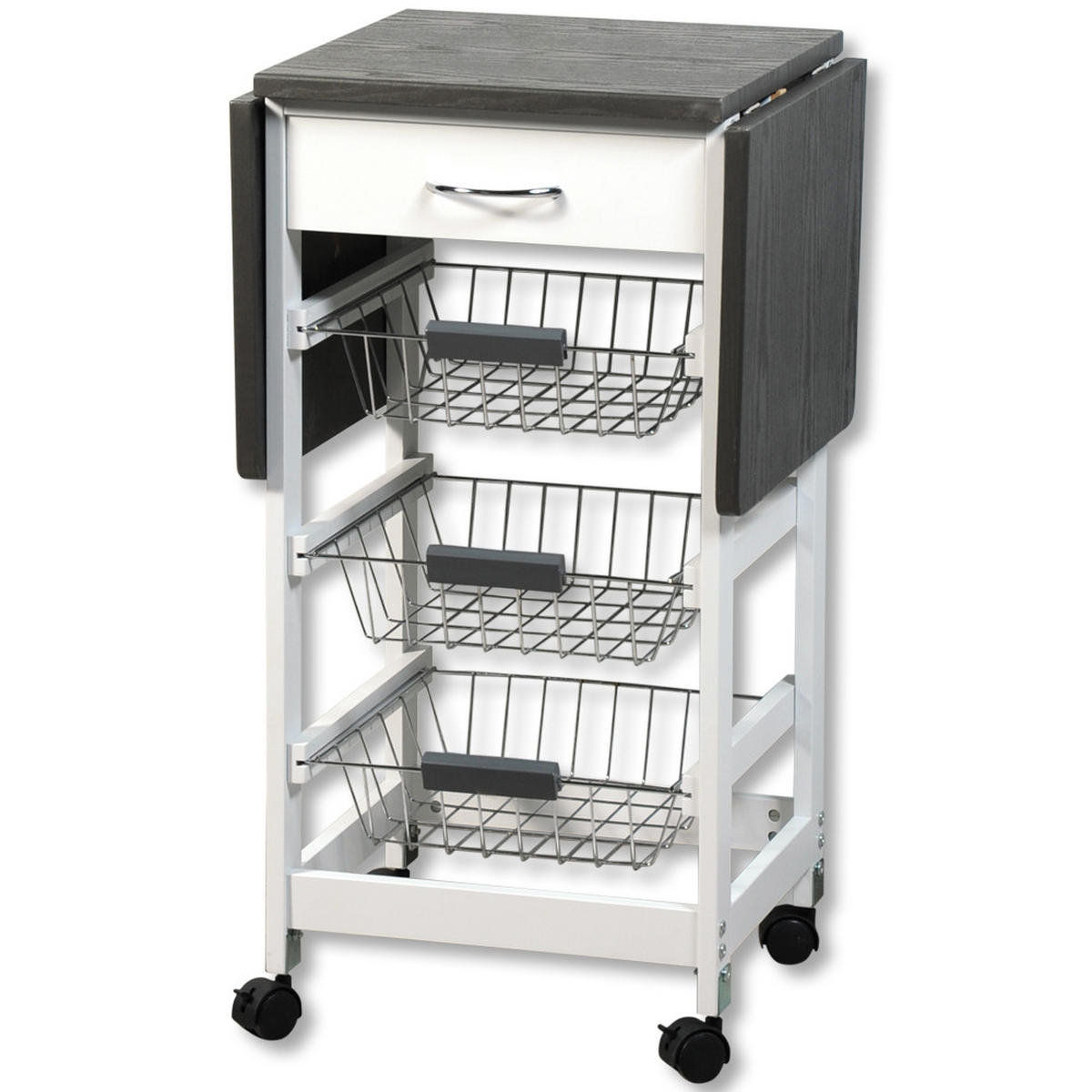 SERVIERWAGEN in Weiß  - Weiß, MODERN, Holzwerkstoff/Kunststoff (97/37/75,5cm) - Kesper