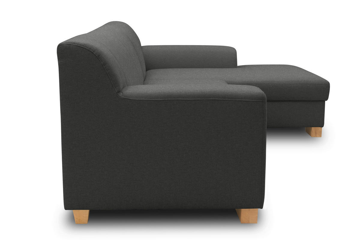 ECKSCHLAFSOFA TINOS Dunkelgrau Webstoff  - Dunkelgrau/Beige, Basics, Textil (273/157cm) - MID.YOU