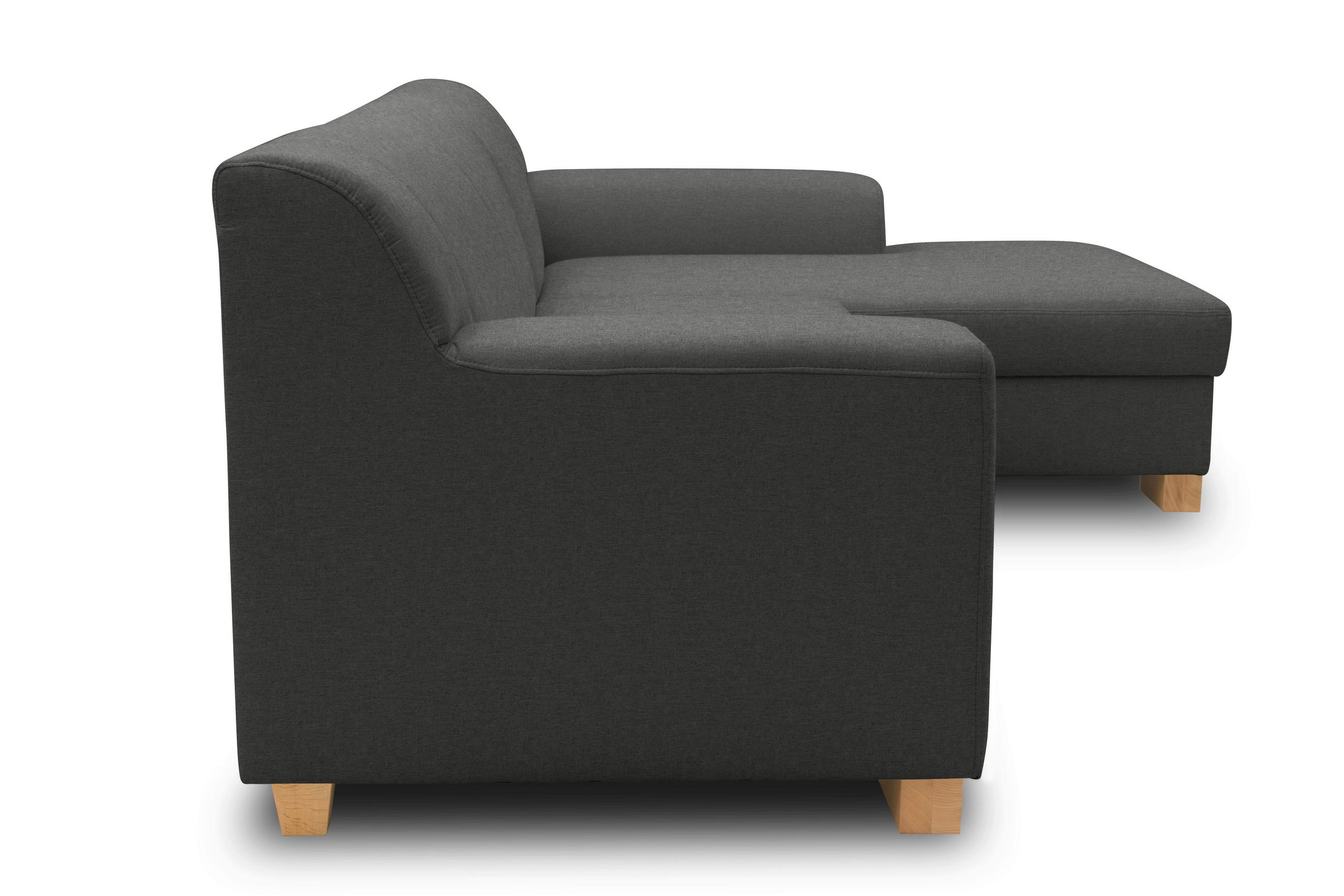 Thumbnail - Mid.you Ecksofa Tinos, Anthrazit, Textil, Buche, Uni, 4-Sitzer, L-Form, 273x157 cm, Made in EU, FSC Mix, Rücken echt, Ar...