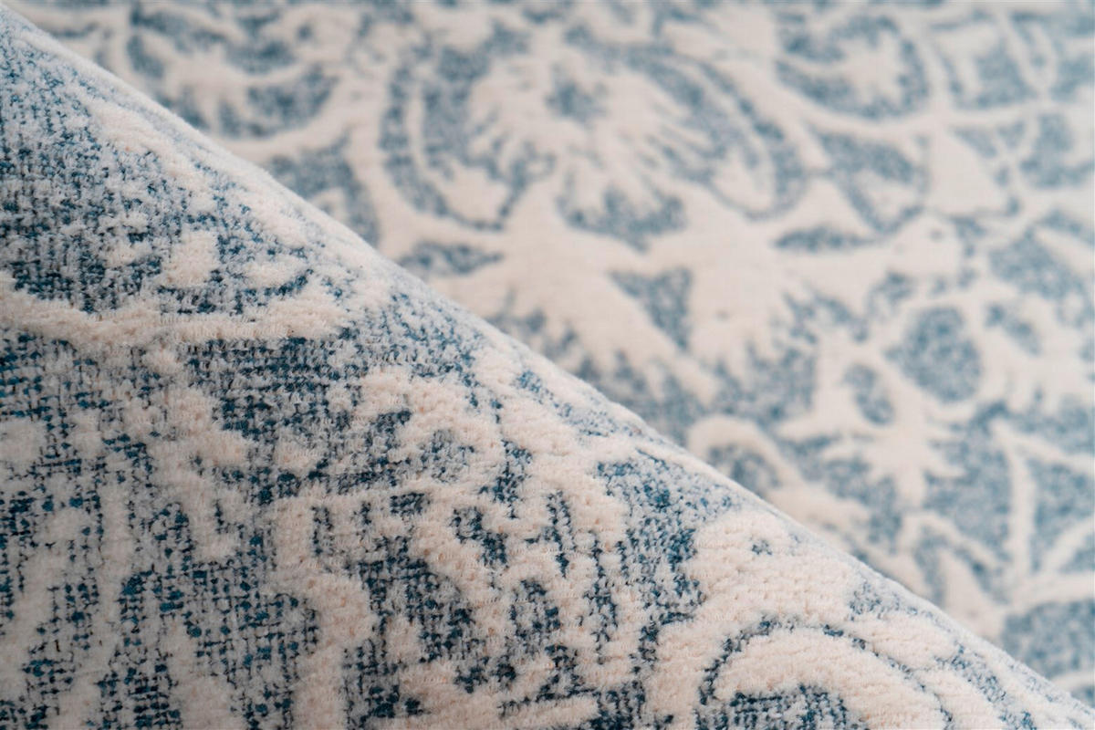 LÄUFER 80/150 cm Iglesia 425 Creme / Blau Blau, Creme  - Blau/Creme, KONVENTIONELL, Textil (80/150cm)