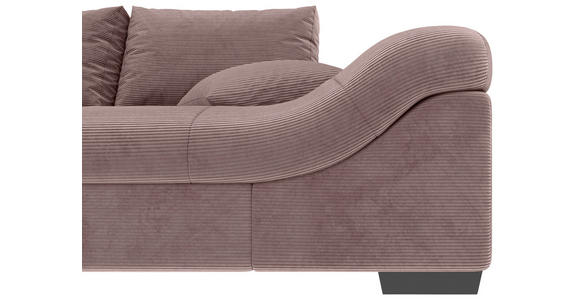 ECKSOFA Altrosa Cord Zierkissen, Rückenkissen, Rücken echt  - Schwarz/Altrosa, KONVENTIONELL, Holz/Textil (202/298cm) - Carryhome