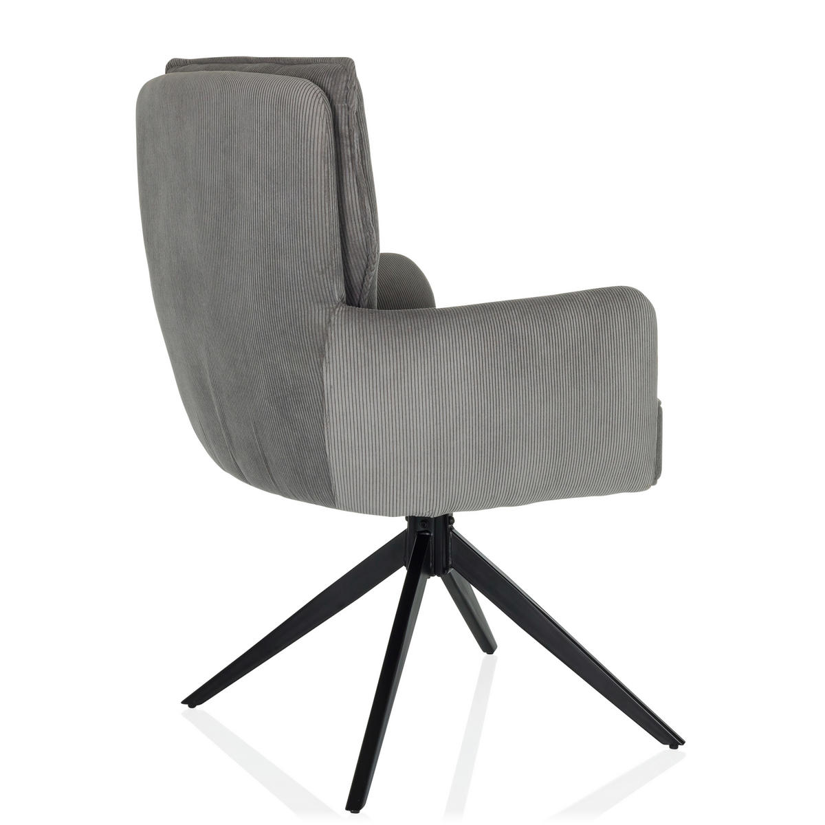 ARMLEHNSTUHL  in Cord  - Schwarz/Grau, MODERN, Textil/Metall (58/94/60cm) - MID.YOU